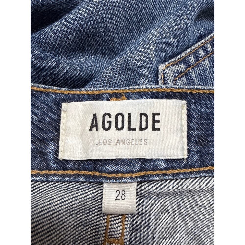 AGOLDE Dame High Rise Wide Leg Cuffed Jean Medium Wash | Women’s Size 28 EUC - Picture 10 of 12